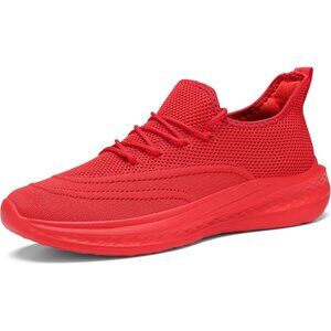 ⚡Men All Red Fashion Mesh Non Slip Lightweight Workout Breathable Gym Sneakers
